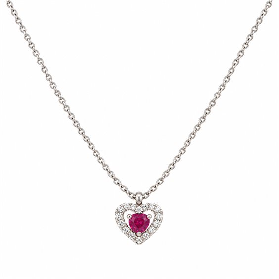 Necklace Crivelli Woman in White Gold Rubino 0.12 Ct 370-XN4601 - 370-XN4601